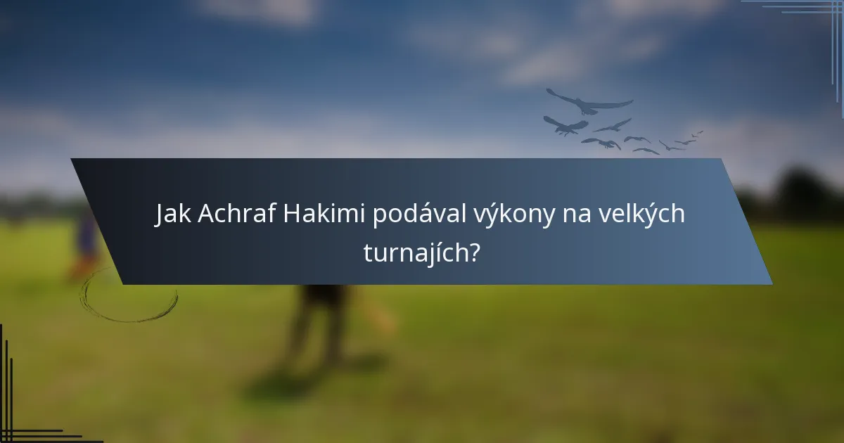 Jak Achraf Hakimi podával výkony na velkých turnajích?