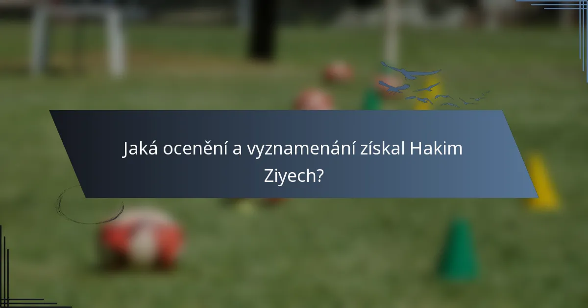 Jaká ocenění a vyznamenání získal Hakim Ziyech?