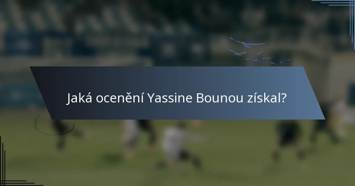 Jaká ocenění Yassine Bounou získal?
