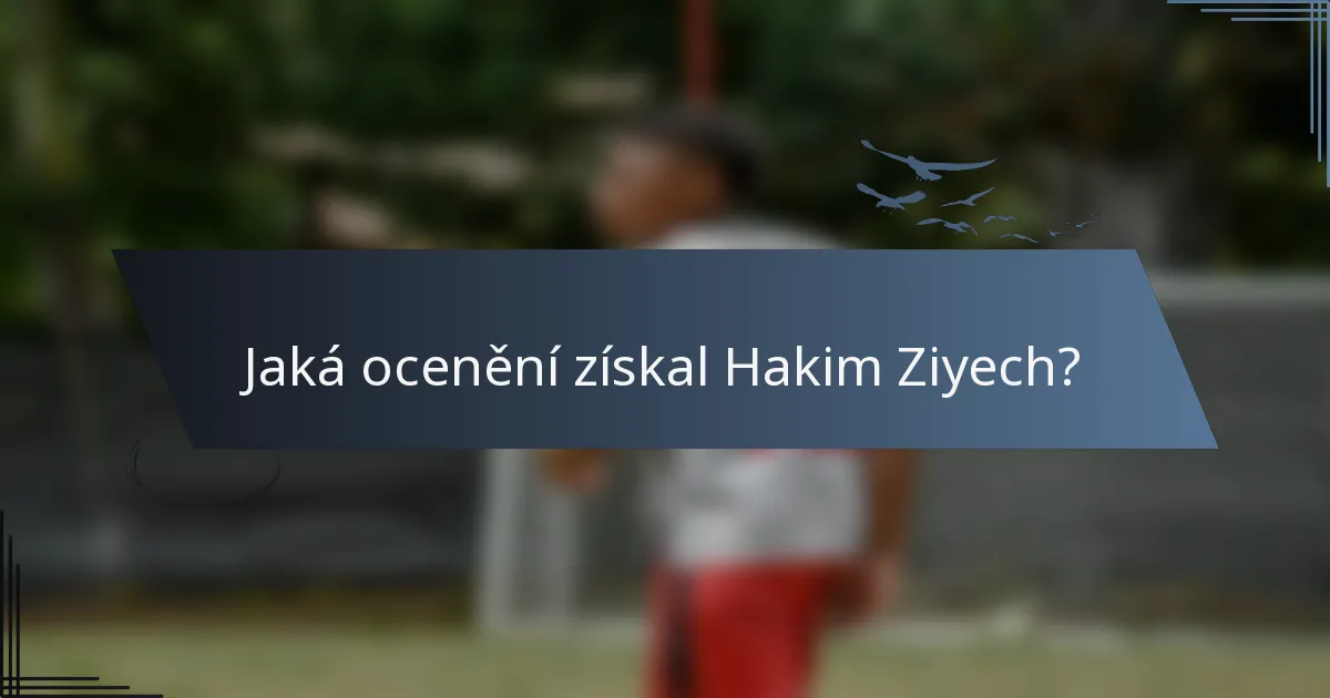 Jaká ocenění získal Hakim Ziyech?