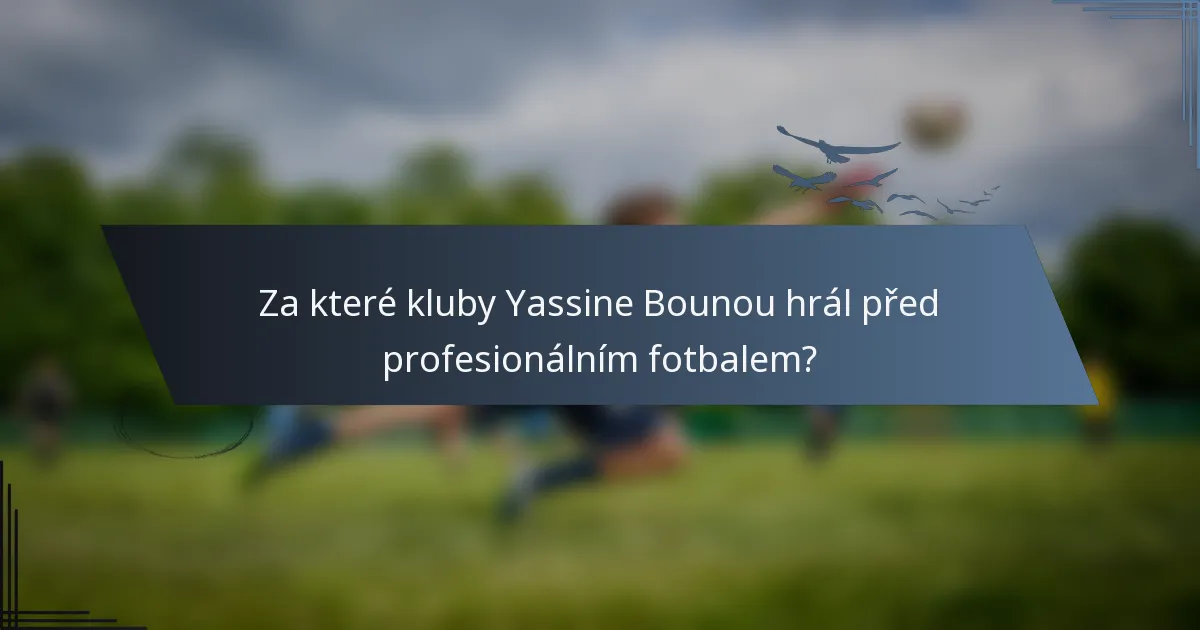 Za které kluby Yassine Bounou hrál před profesionálním fotbalem?